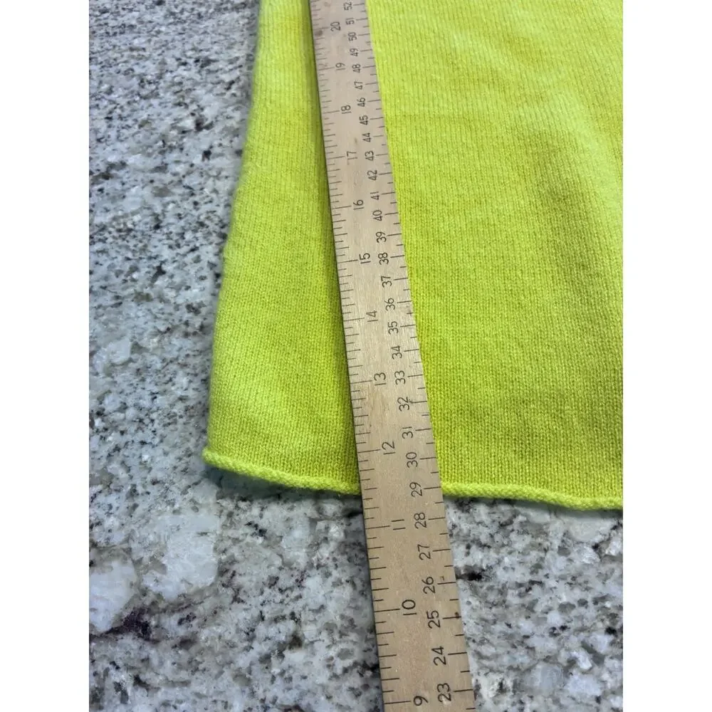 Women's Lafayette 148 3/4 sleeve Cashmere Cardigan Bright Green Yellow Sweater L - Picture 8 of 10